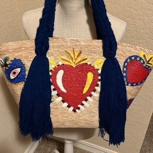 Blue Palm Handmade Bag.